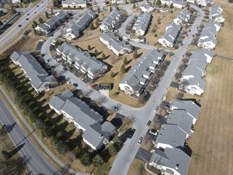 aerial shot of neighborhood in Jonestown, PA