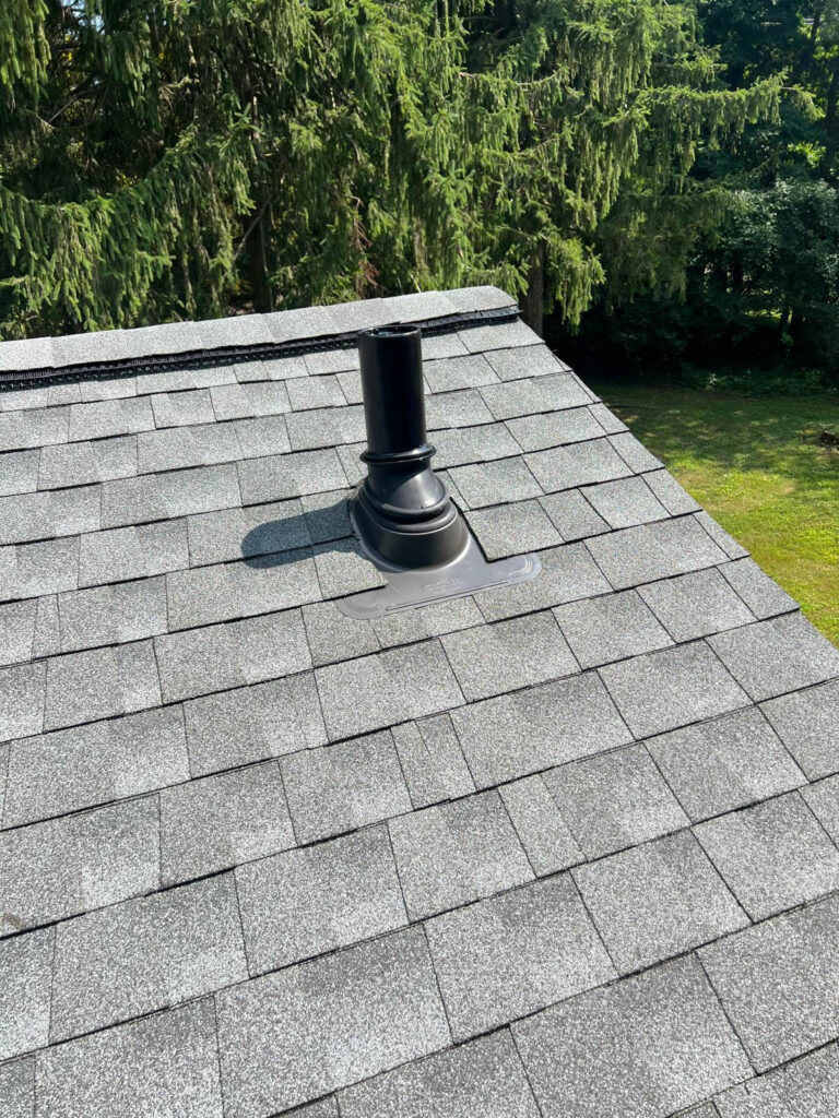 A black lifetime boot on a brand new roof