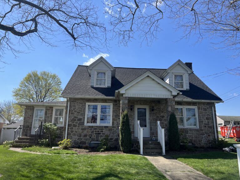 multicolored stone home with white siding details in Manheim PA